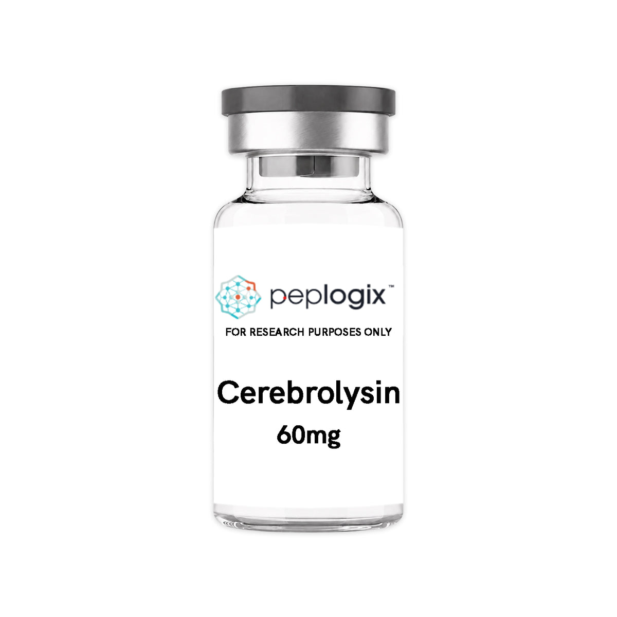 Peplogix Cerebrolysin lyophilized vial, for research purposes only.