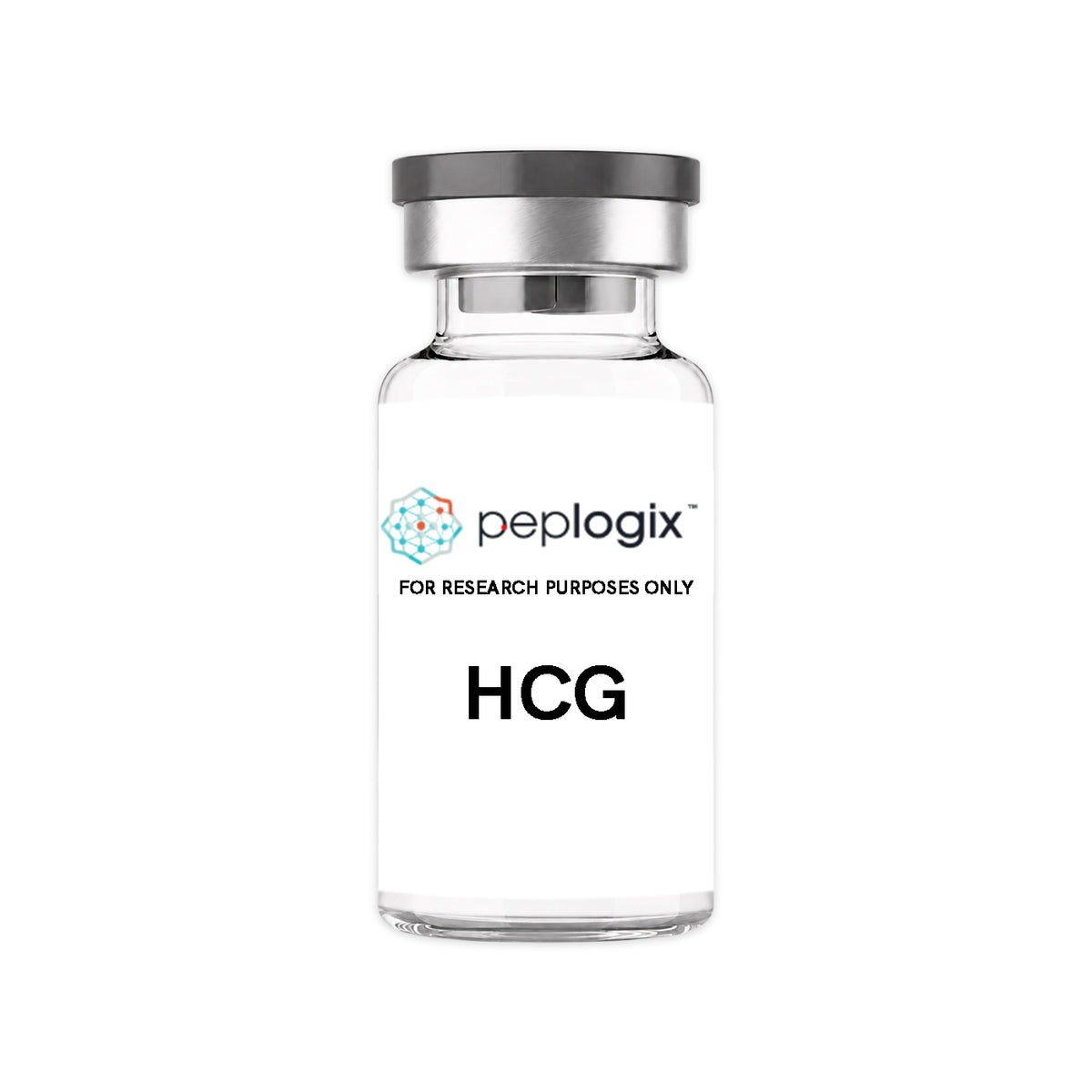 Peplogix HCG lyophilized vial, for research purposes only.