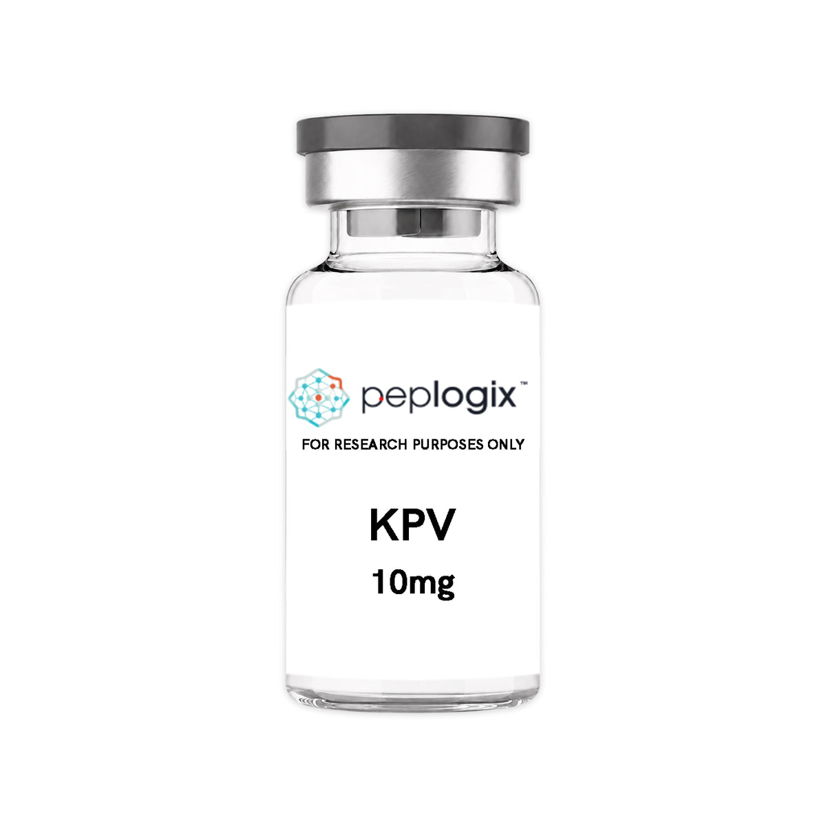 Peplogix KPV lyophilized vial, for research purposes only.