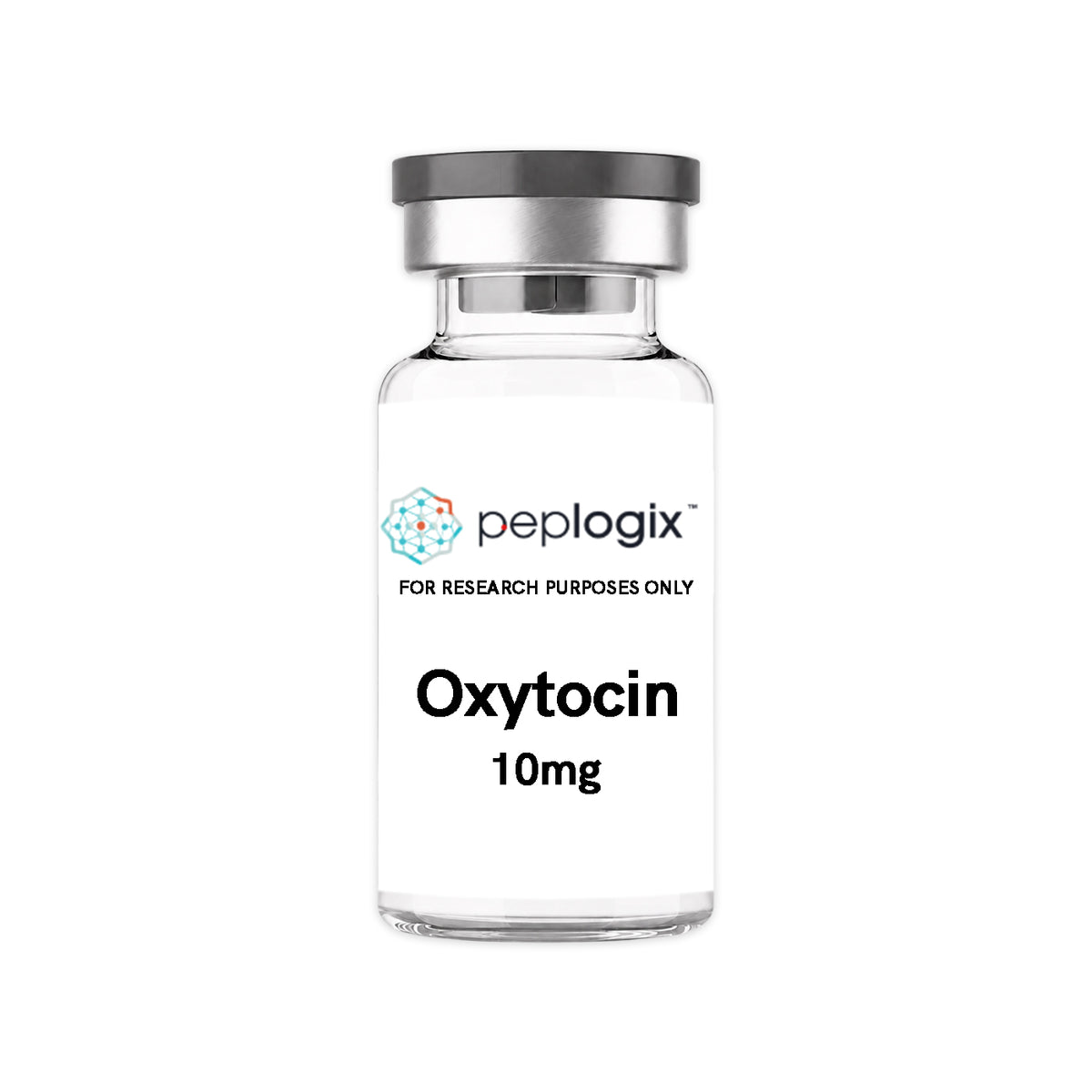 Peplogix Oxytocin lyophilized vial, for research purposes only.