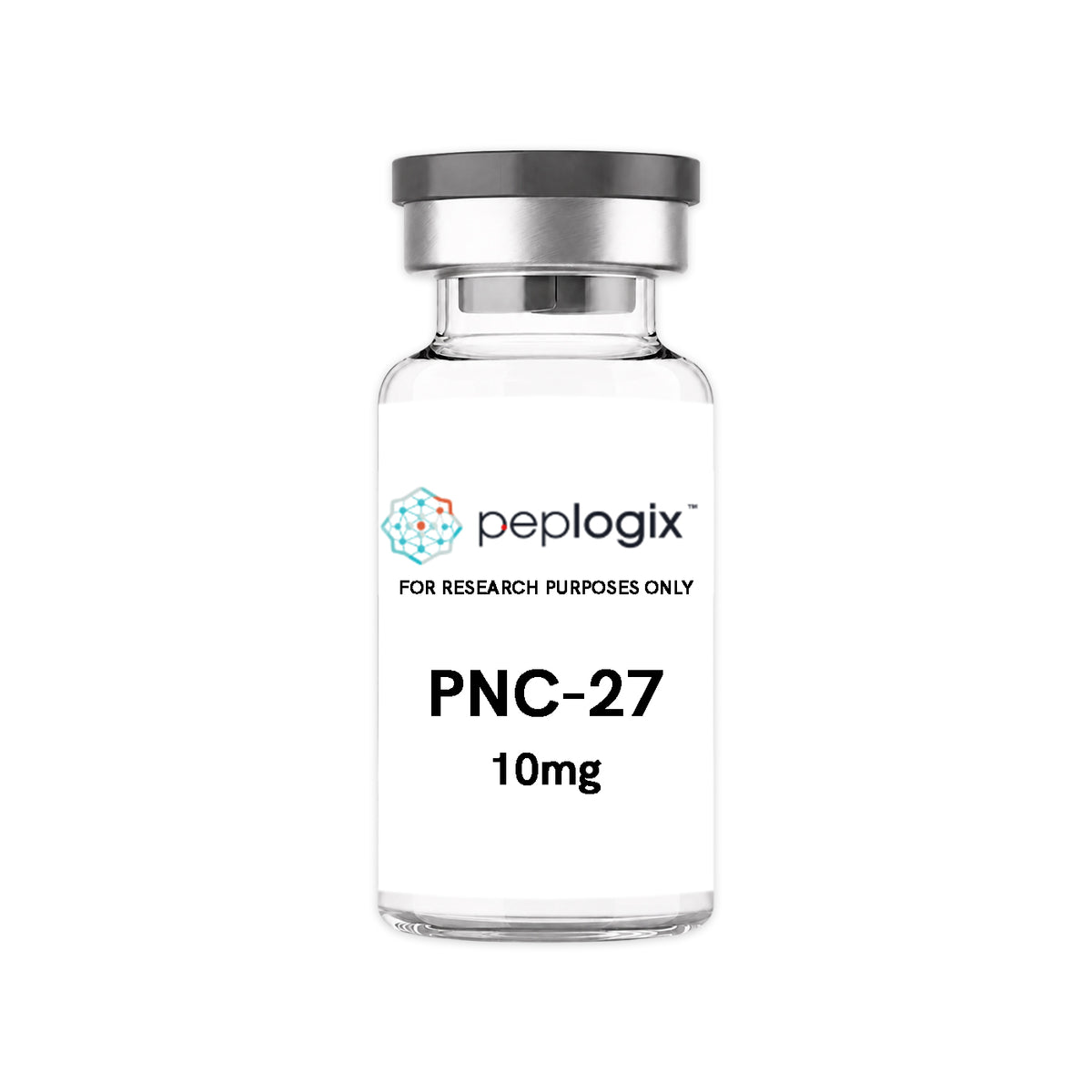 Peplogix PNC-27 lyophilized vial, for research purposes only.