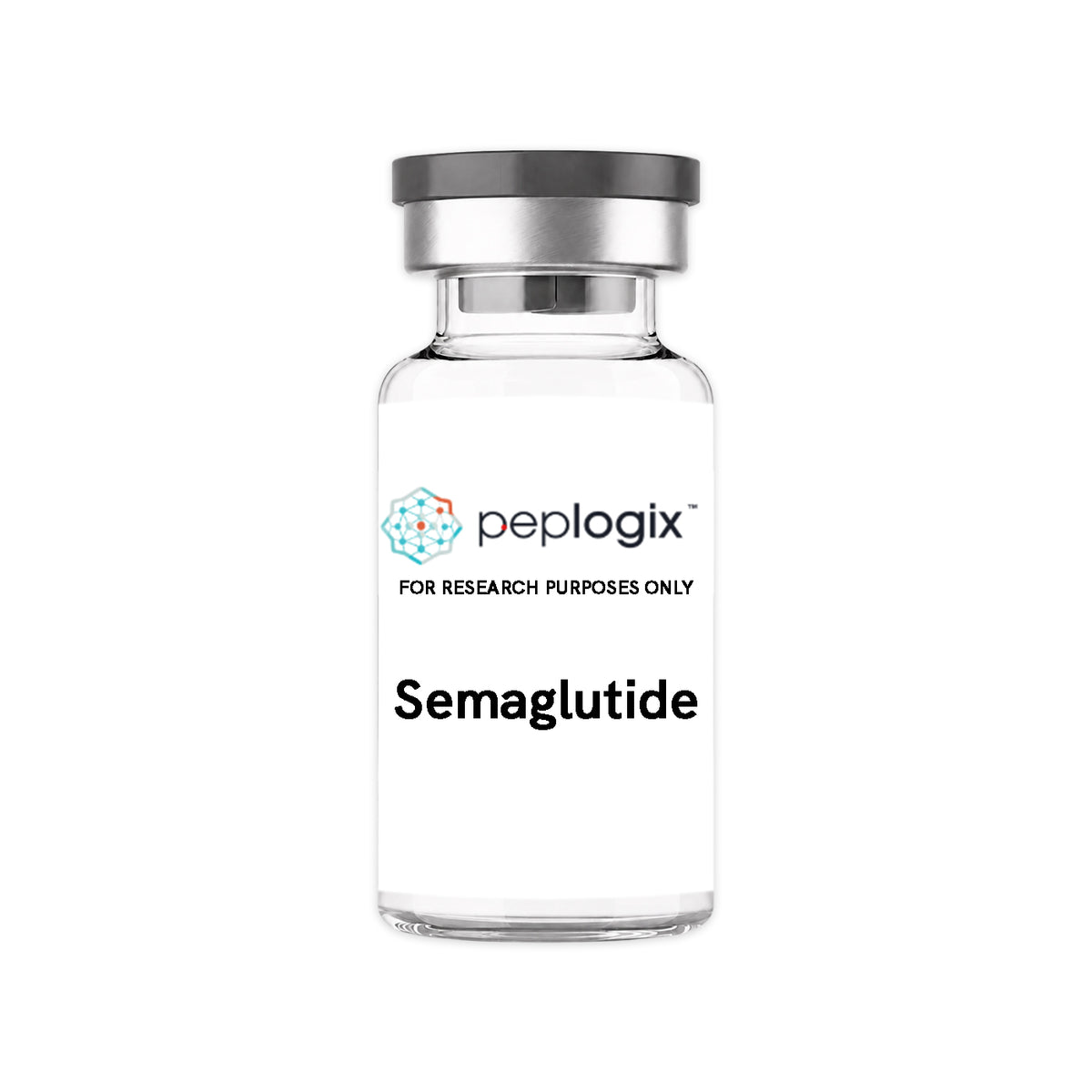 Peplogix Semaglutide lyophilized vial, for research purposes only.